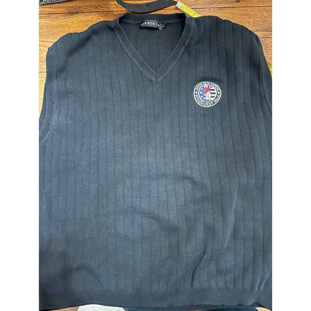 ashworth 2005 us open pinehurst no 2 navy sweatervest‎ large